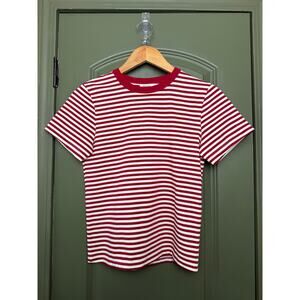 NWT Pistola Cotton Alba Baby Tee Racer Red White Americana Stripe Women's Small